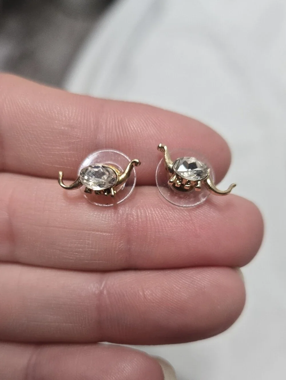 Women's Dinosaur Small Gold Tone Stud Earrings
